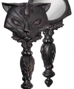 Alchemy Gothic Egyptian Alchemy Black Sacred Cat Hand Mirror