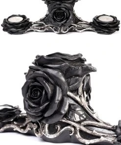 Alchemy Gothic Alchemy Black Rose Triple T-Light Holder All Homeware