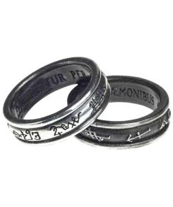 Alchemy Gothic Alchemy Demon Black And Angel White Ring R212 Gothic Jewellery