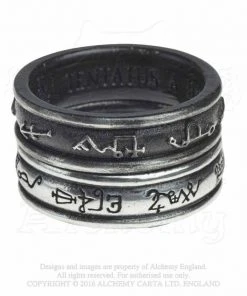 Alchemy Gothic Alchemy Demon Black And Angel White Ring R212 Gothic Jewellery