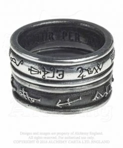 Alchemy Gothic Alchemy Demon Black And Angel White Ring R212 Gothic Jewellery