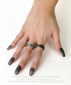 Alchemy Gothic Alchemy Demon Black And Angel White Ring R212 Gothic Jewellery