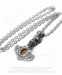 Alchemy Gothic Alchemy Amber Dragon Thorhammer Pendant Gothic Jewellery