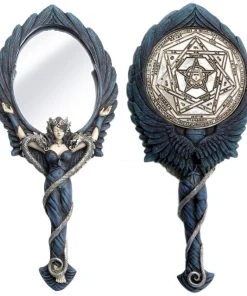 Alchemy Gothic Black Angel Hand Mirror Bedroom