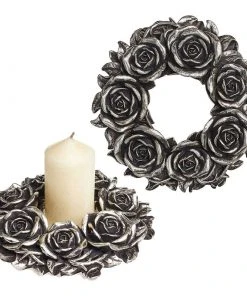 Alchemy Gothic Alchemy Black Rose Wreath Wall Plaque V65