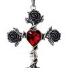 Alchemy Gothic Alchemy Black Rosifix Black Roses Pendant Gothic Jewellery