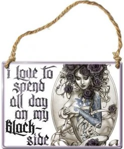 Alchemy Gothic All Homeware Alchemy Black Side Steel Hanging Plaque