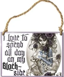 Alchemy Gothic All Homeware Alchemy Black Side Steel Hanging Plaque