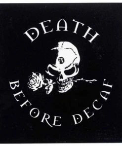 Alchemy Gothic Death Before Decaf Coaster