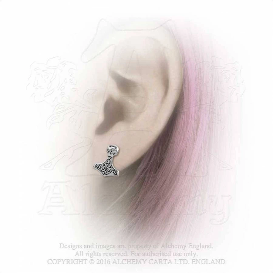 Alchemy Gothic Gothic Jewellery Alchemy Thors Hammer Earstuds 4 Alchemy Gothic Gothic Jewellery Alchemy Thors Hammer Earstuds