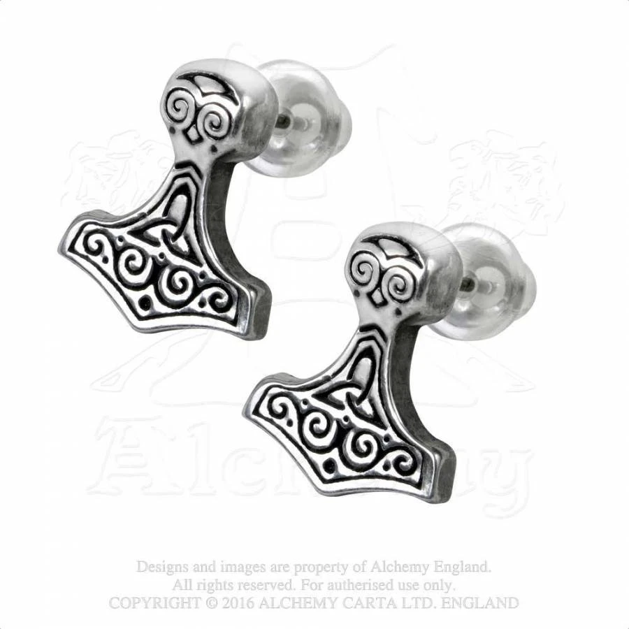 Alchemy Gothic Gothic Jewellery Alchemy Thors Hammer Earstuds 5 Alchemy Gothic Gothic Jewellery Alchemy Thors Hammer Earstuds