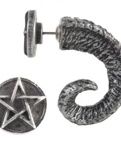 Alchemy Gothic Alchemy Magic Rams Horn Earring E356 Gothic Jewellery