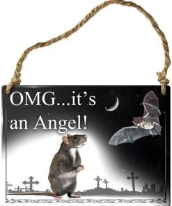Alchemy Gothic Alchemy OMG Its An Angel Rat And Bat Plaque