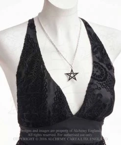 Alchemy Gothic Alchemy Black Star Pentagram Pendant Gothic Jewellery