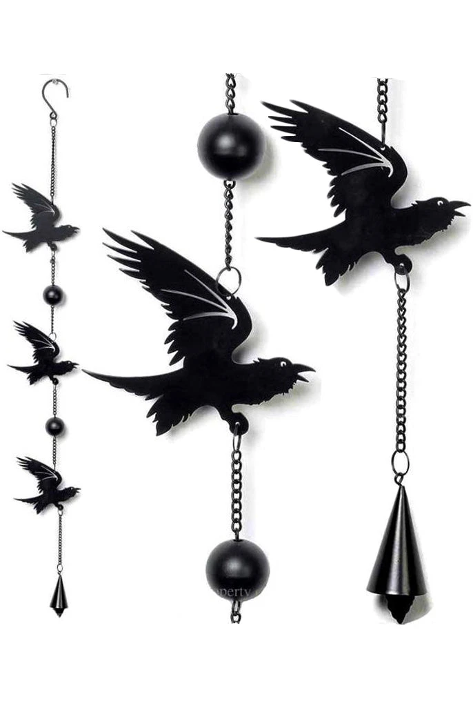 Alchemy Gothic Alchemy Raven Wind Chime Gothic Jewellery 3 Alchemy Gothic Alchemy Raven Wind Chime Gothic Jewellery