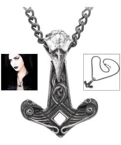 Alchemy Gothic Raven Hammer Pendant P809 Gothic Jewellery