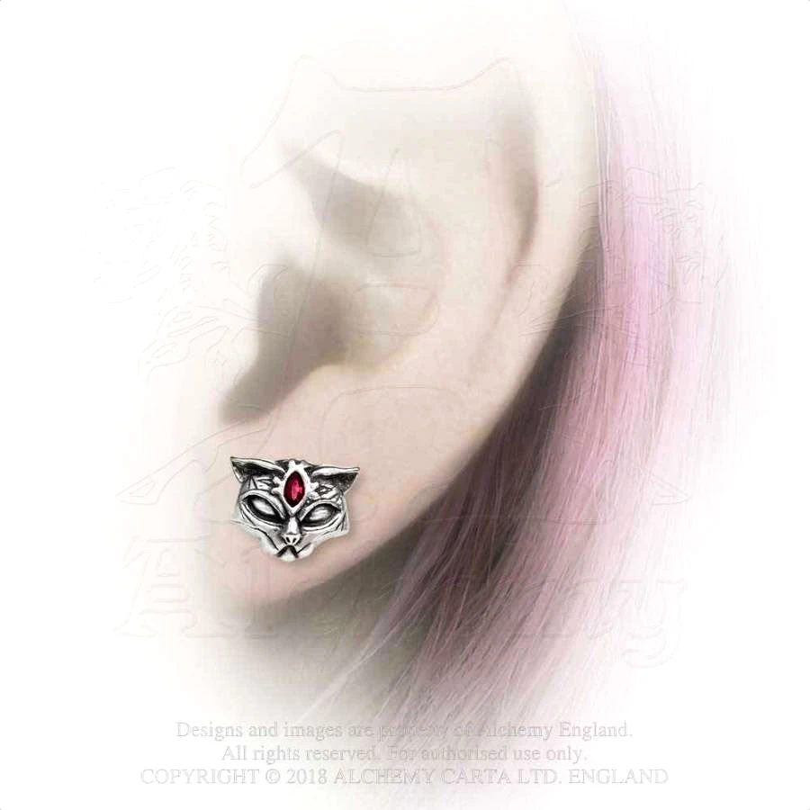 Alchemy Gothic Sacred Cat Studs E406 Gothic Jewellery 5 Alchemy Gothic Sacred Cat Studs E406 Gothic Jewellery