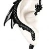 Alchemy Gothic Alchemy The Dragons Lure Stud Earring Black E274b Gothic Jewellery
