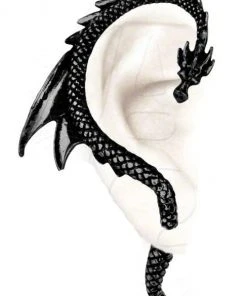 Alchemy Gothic Alchemy The Dragons Lure Stud Earring Black E274b Gothic Jewellery