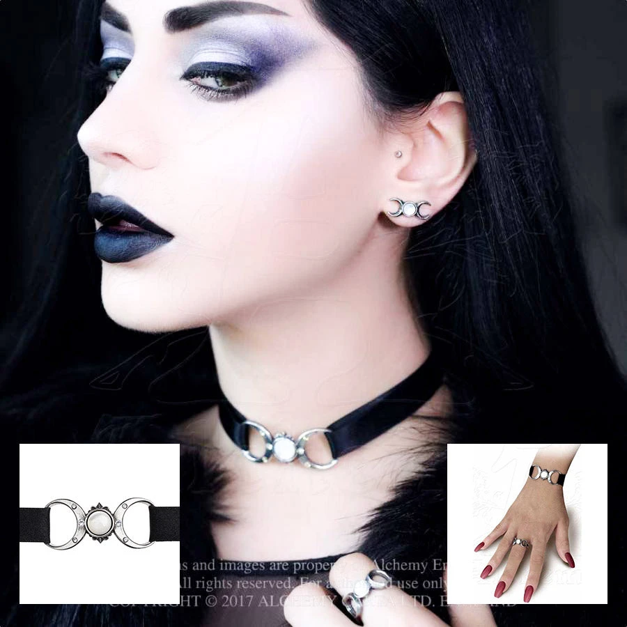 Alchemy Gothic Triple Goddess Choker Gothic Jewellery 8 Alchemy Gothic Triple Goddess Choker Gothic Jewellery