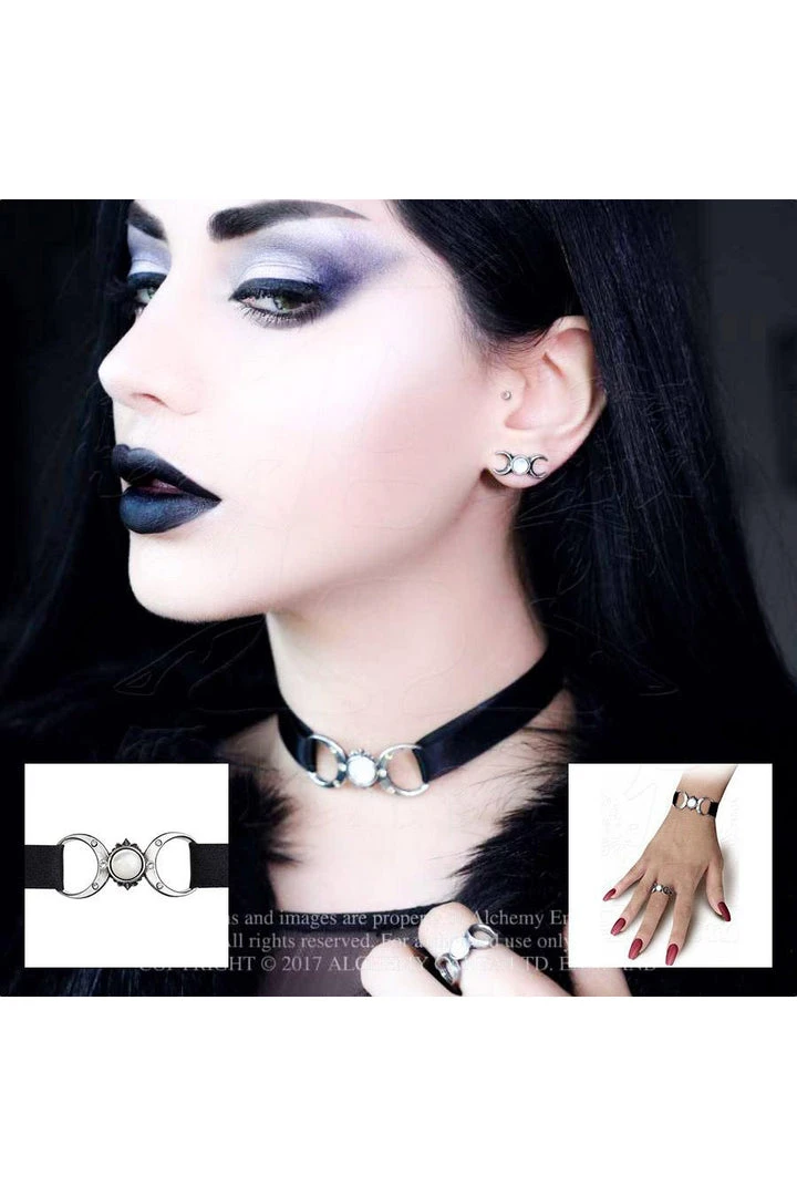Alchemy Gothic Triple Goddess Choker Gothic Jewellery 3 Alchemy Gothic Triple Goddess Choker Gothic Jewellery