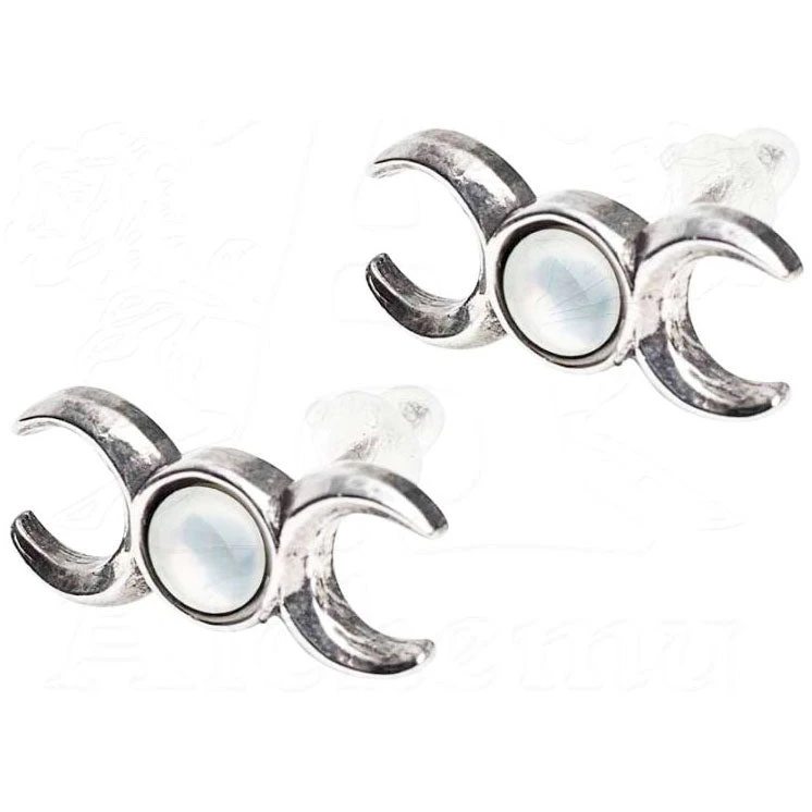 Alchemy Gothic Triple Goddess Studs Gothic Jewellery 6 Alchemy Gothic Triple Goddess Studs Gothic Jewellery