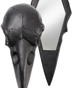 Alchemy Gothic Alchemy Black Raven Skull Hand Mirror Gothic Jewellery