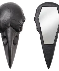 Alchemy Gothic Alchemy Black Raven Skull Hand Mirror Gothic Jewellery