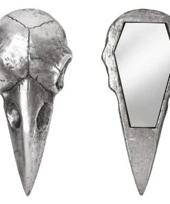 Alchemy Gothic Alchemy Silver Raven Skull Hand Mirror