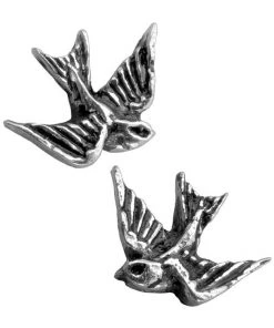 Alchemy Gothic Gothic Jewellery Alchemy Swallow Stud Earrings Pair