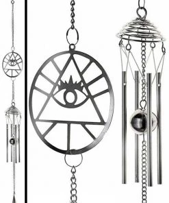Alchemy Gothic Eye Of Providence Wind Chime Front Door & Hallway