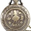 Pocketwatches Steampunk Jewellery Alice In Wonderland Steampunk Pocket Watch On Necklace Chain