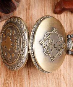 Pocketwatches Steampunk Jewellery Alice In Wonderland Steampunk Pocket Watch On Necklace Chain