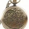Pocketwatches Steampunk Jewellery Alien Symbols Steampunk Pocket Watch On Necklace Chain