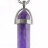 Gothic And Steampunk Jewellery Amethyst Crystal Pendant Necklace