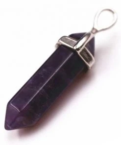 Gothic And Steampunk Jewellery Amethyst Crystal Pendant Necklace