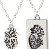 Gothic And Steampunk Jewellery Anatomical Heart Love Token Necklace Set