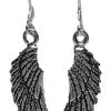Seventh Sense Angel Wing Drop Earrings Silver 2 Seventh Sense Angel Wing Drop Earrings Silver