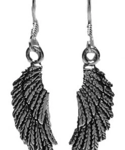 Seventh Sense Angel Wing Drop Earrings Silver