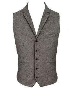 Kaymans Mens Steampunk Clothing Angelo Brown Herringbone Tweed Waistcoat