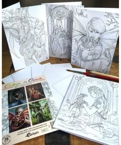 Eastgate Books And Journals Anne Stokes Colour In Cards Dragon Friendship Set, Fantasy Art Colouring Greetings Cards