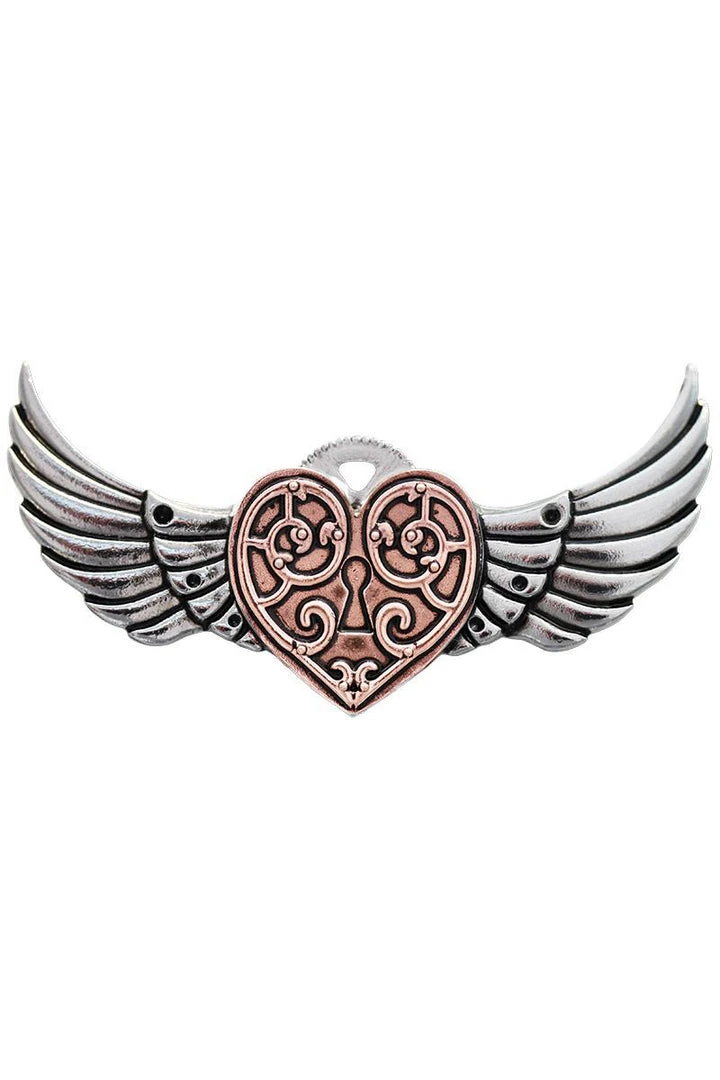 Steampunk Engineerium Valkyrie Heart Brooch Steampunk Jewellery 3 Steampunk Engineerium Valkyrie Heart Brooch Steampunk Jewellery