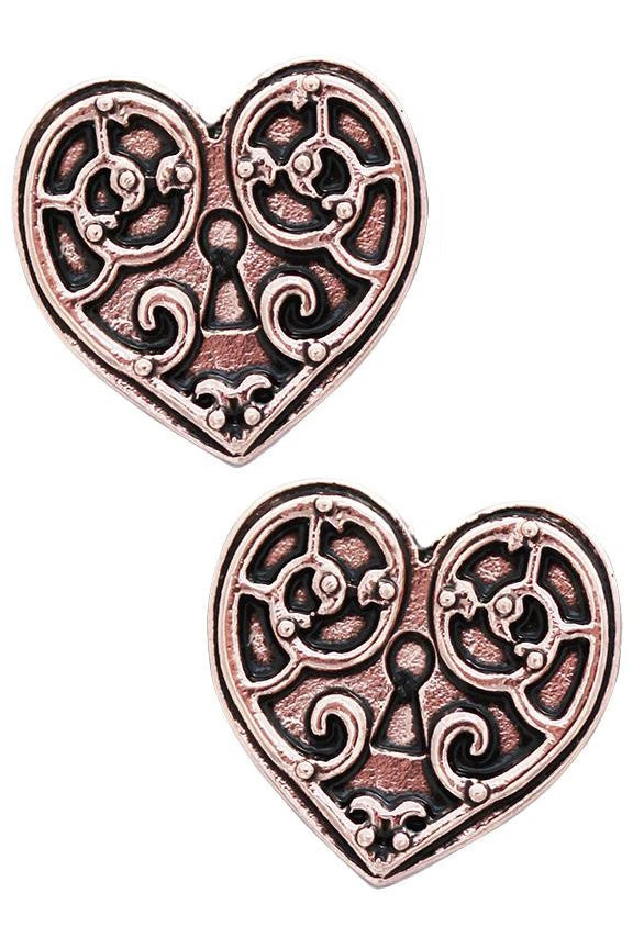 Steampunk Engineerium Valkyrie Heart Earrings Steampunk Jewellery 3 Steampunk Engineerium Valkyrie Heart Earrings Steampunk Jewellery