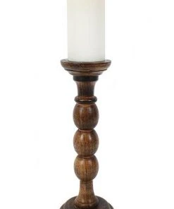 Something Different Antique Wooden Candle Stand 30cm All Homeware