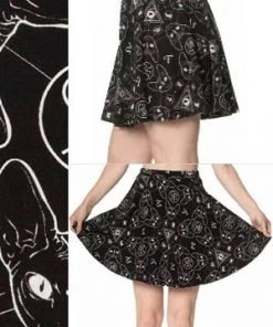 Egyptian Banned 9 Lives Sphinx Skater Skirt