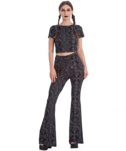 All Ladies Clothing Banned Esoteric Flare Leggings