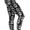 All Ladies Clothing Banned Birdcage Leggings Black/White (XS)