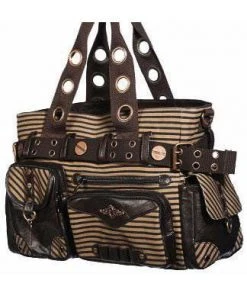 Banned Brown Striped Steampunk Shoulder Bag All Steampunk Accessories