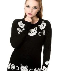 All Ladies Clothing Banned Cat Knit Jumper