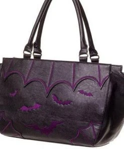 Banned Embroidered Bat Bag Purple